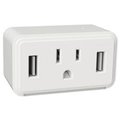 American Tack & Hardware American Tack & Hardware 7231426 Cube Outlet Night Light with Dual USB Outlet - White 7231426